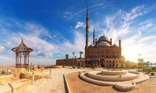 The Great Mosque of Muhammad Ali Pasha or Alabaster Mosque by the Citadel of Cairo, Egypt.