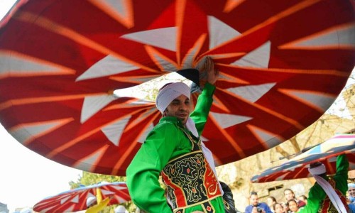 The dancer of Al Tannoura Folklore Troupe, Cairo, Egypt.